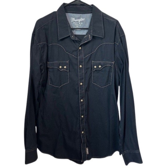Wrangler Other - Wrangler Retro Black Western Button Down Shirt
